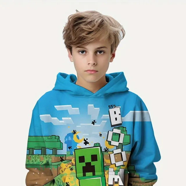 Cartoon game 3D printing baby casual hoodie with long sleeves for spring and autumn