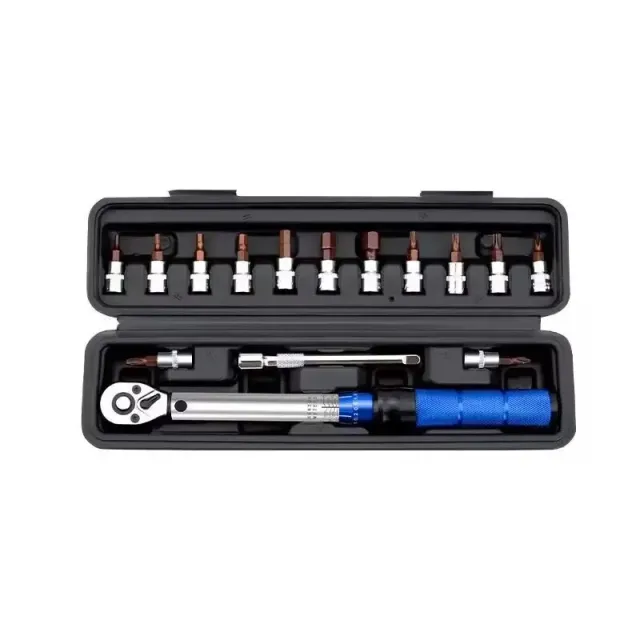 Set of torque wrench 15 pieces, 1/4" 2-24 Nm, for repairing bicycles and motorcycles