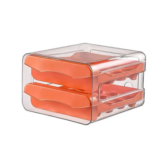 Two-layer egg drawer box - kitchen egg organizer for fridge