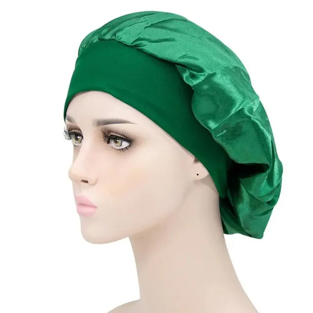 Special satin cap for sleeping against tangled long hair and hair extensions - more colors