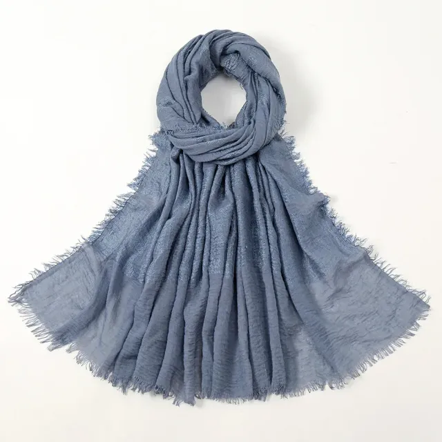 Women's autumn/winter cotton scarf, single colour and in size 90x180 cm