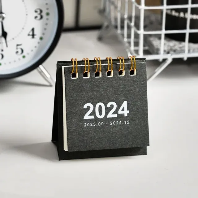 Mini table calendar for 2024 in single colour design - daily planner, annual organizer and table decoration