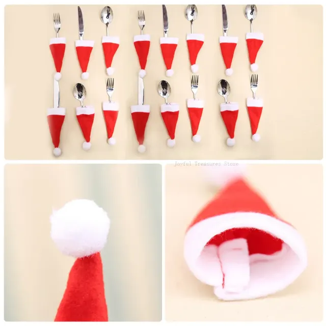 5/10/20 pcs Christmas cutlery holder in the form of Santa's hat