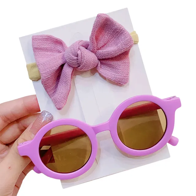 Children's sunglasses and headband for girls - light sunglasses with sun protection for toddlers, outdoor beach holiday accessories