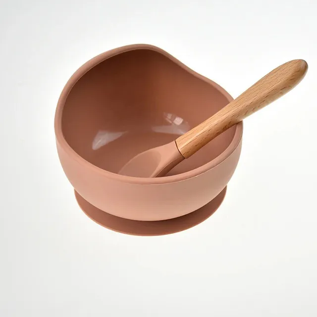 Silikónová detská miska a lyžica s prísavkou - náčinie pre deti, vodotesné sacie poháre na jedlo, detské riady