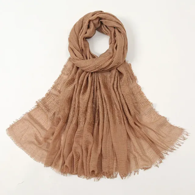 Women's autumn/winter cotton scarf, single colour and in size 90x180 cm