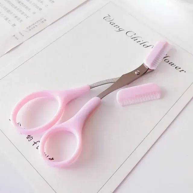 Safe Scissors for cutting eyebrows made of stainless steel with comb