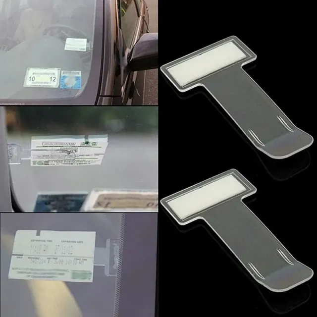 Mini dosar transparent pentru bilete auto - Suport ecologic în formă de T pentru documente, accesorii auto stilate