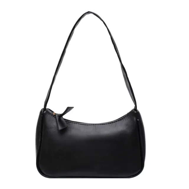 Women's retro smaller plastic leather bag with monochrome design