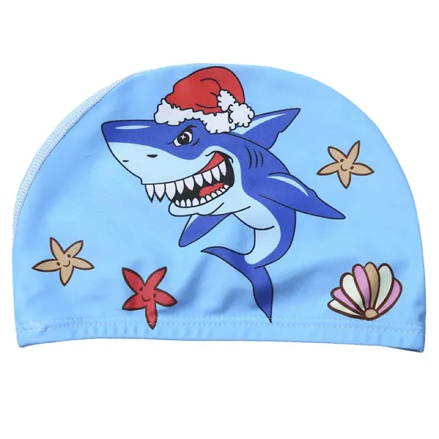 Dětská plavecká čepice s roztomilým kresleným motivem pro ochranu uší a vlasů dětí při plavání - unisex