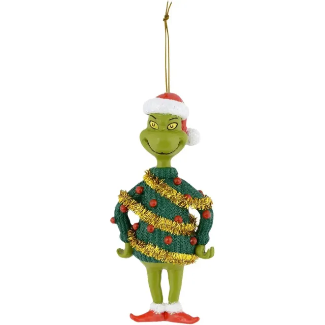 Christmas decoration of the green Grinch to hang on the Christmas tree - different variants