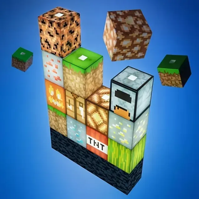 Lampă de noapte de joc Minecraft pentru copii și adulți - Lampă de birou LED