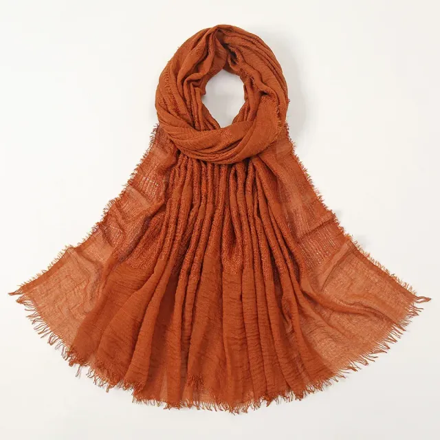 Women's autumn/winter cotton scarf, single colour and in size 90x180 cm