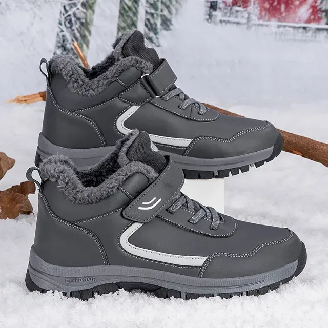 Winter boots with fur waterproof outdoor sneakers men's ankle boots