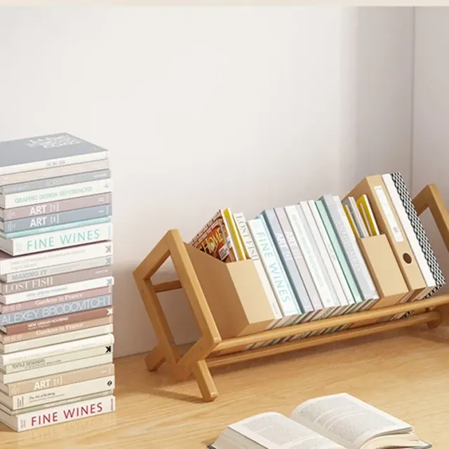 Small bamboo library for easy book storage