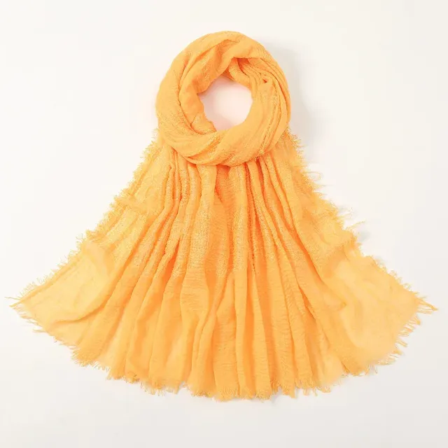 Women's autumn/winter cotton scarf, single colour and in size 90x180 cm