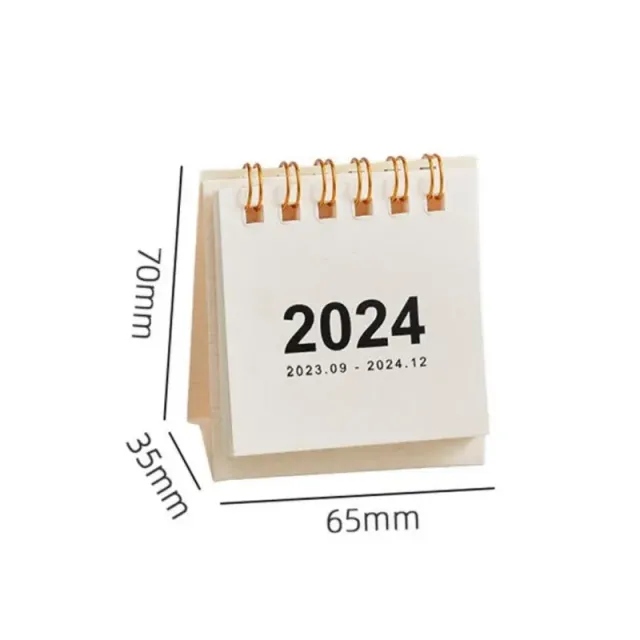 Mini table calendar for 2024 in single colour design - daily planner, annual organizer and table decoration