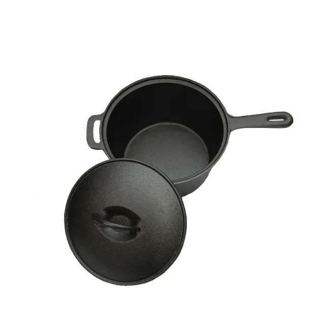 Non-sticky cast iron pot with lid