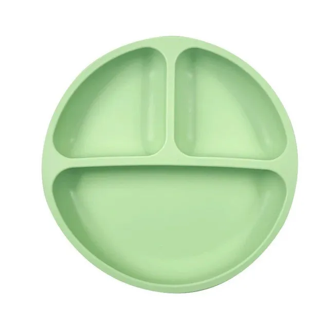 Baby silicone plate with suction cup for divided diet