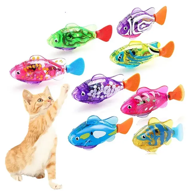 Lighting robotic simulated fish - interactive toy for cats and children, aquarium decoration