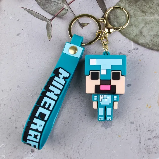 Štýlová keychain s hernými postavičkami z Minecraftu