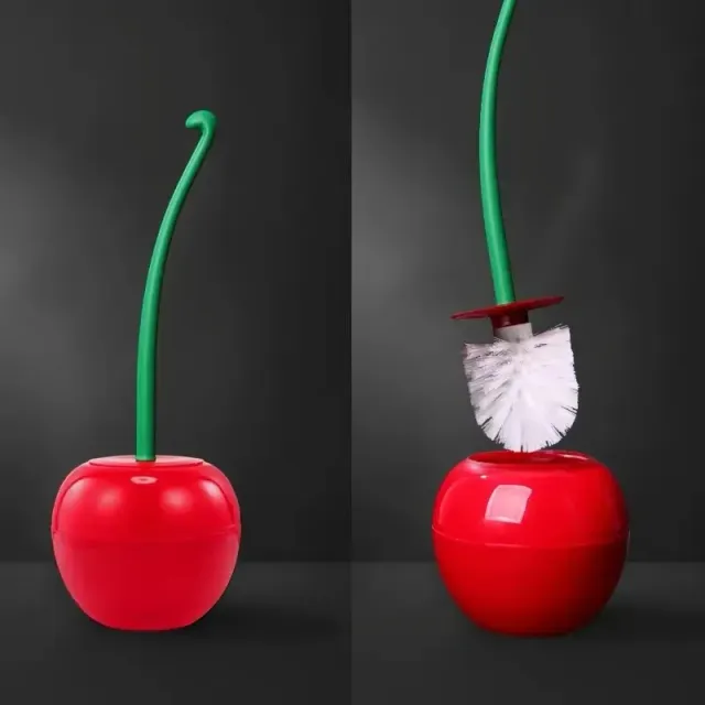 Cherry toilet whore and holder, toilet cleaning kit with long handle