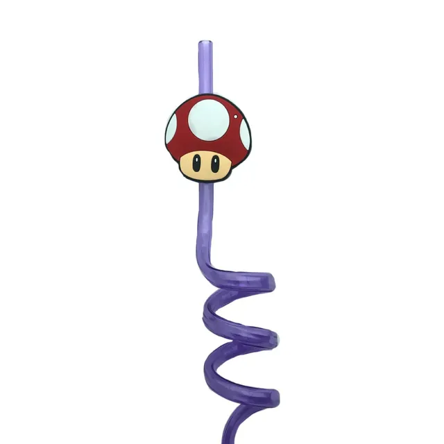 Beautiful spiral party straw with popular characters from animated movie Super Mario