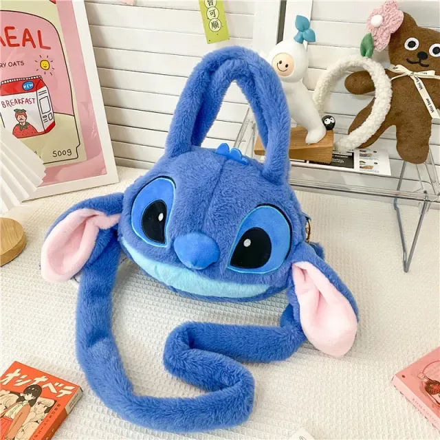 Stylische Plüsch-Umhängetasche in Form des Kopfes der beliebten Disney-Figur Stitch