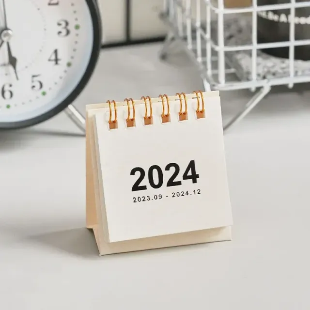 Mini kalendarz stołowy na 2024 rok w jednym kolorze - planista dzienn