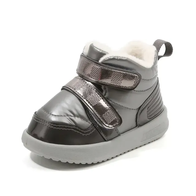 Children's winter snow boots for toddlers and infants - warm teddy outdoor ankle boots with soft sole antislip baby boots