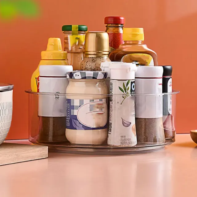 Transparent rotary spice stand with anti-slip treatment - modern decoration