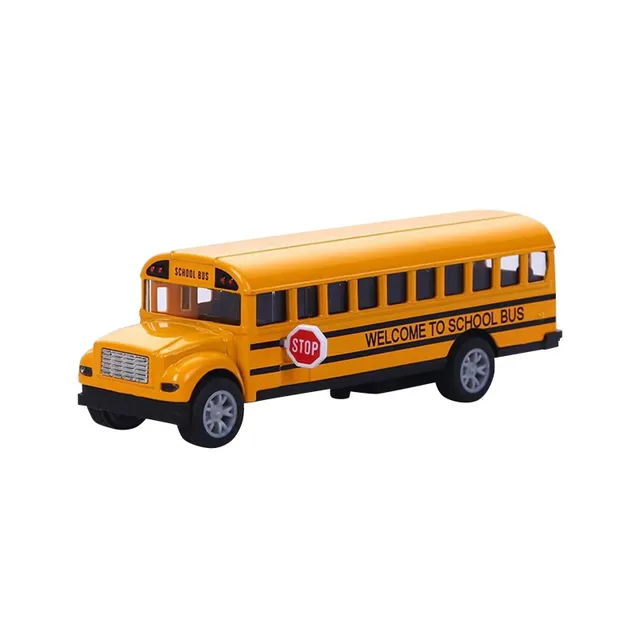 Modèle de bus scolaire pour enfants avec fonction pull-back, véhicule tout-terrain, décoration, jouets de collection pour enfants