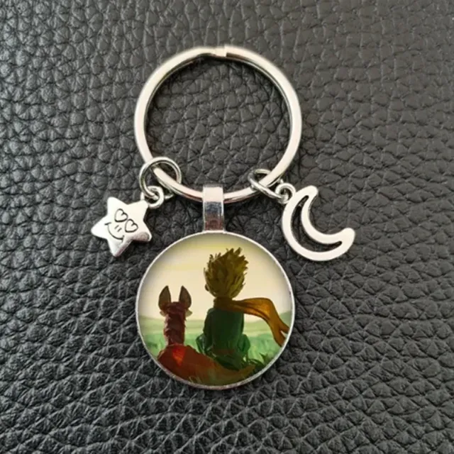 Favourite silver keychain with theme of Little Prince and Fox