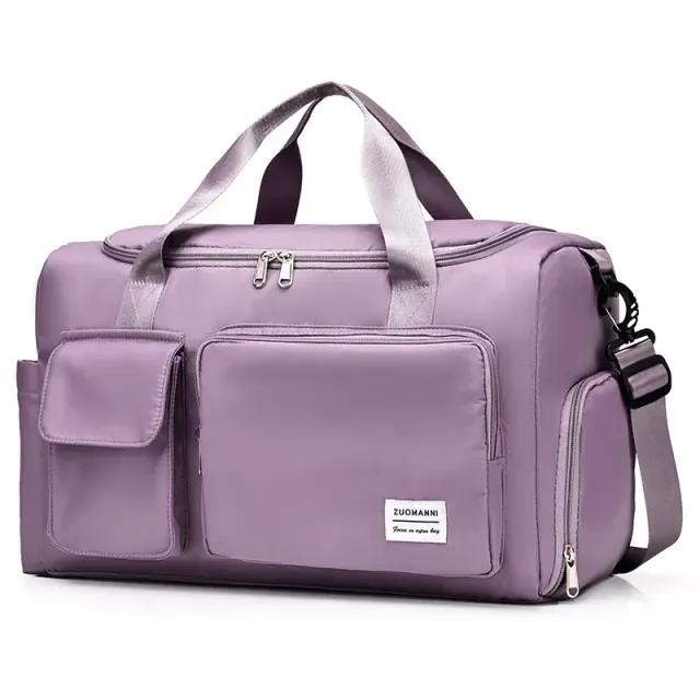 Travel bag with large capacity, shoe compartment and sports bag for women