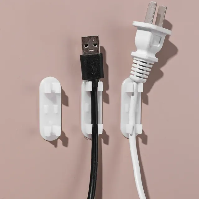 10 kusů samolepicích úchytek na kabely pro stolní počítač a zeď - mini držák na kabely pro organizaci a upevnění síťových kabelů