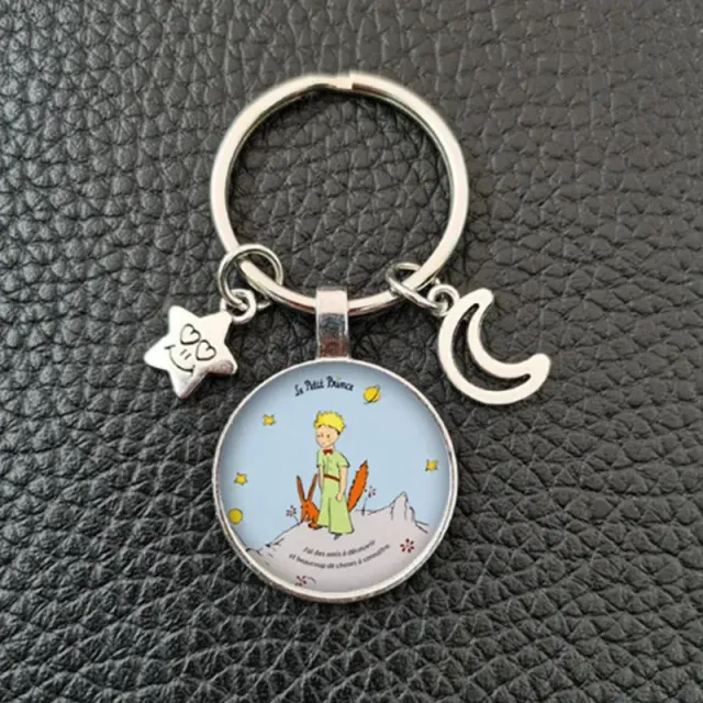 Favourite silver keychain with theme of Little Prince and Fox