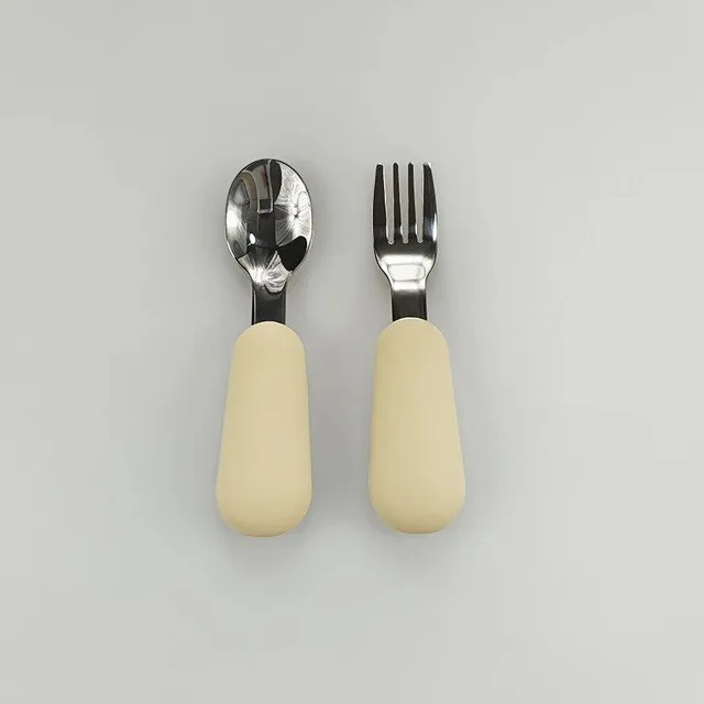 Set of teaspoons and forks for infants made of stainless steel - children's utensils