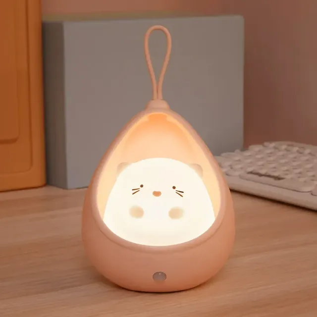 Children's LED night light with animal-shaped motion sensor - USB charging