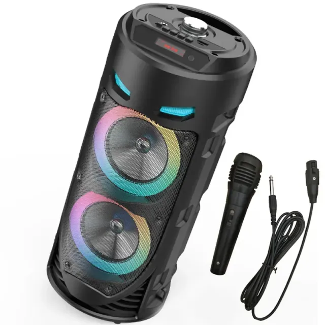 30W Bezdrátový Bluetooth reproduktor s mikrofonem pro karaoke