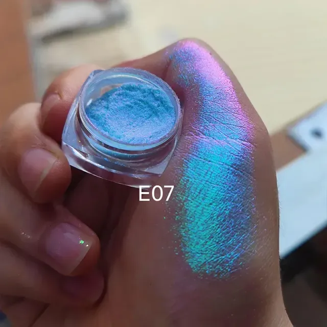 Luxurious metallic eye shadows - changing color when changing angle of light, several color variants