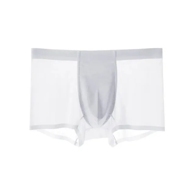 Men's single color antibacterial seamless boxers