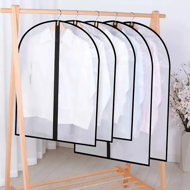 5 pcs of protective covers for clothing from PEVA to dust - transparent protective cover for coat to wardrobe - folding rack cover for suit