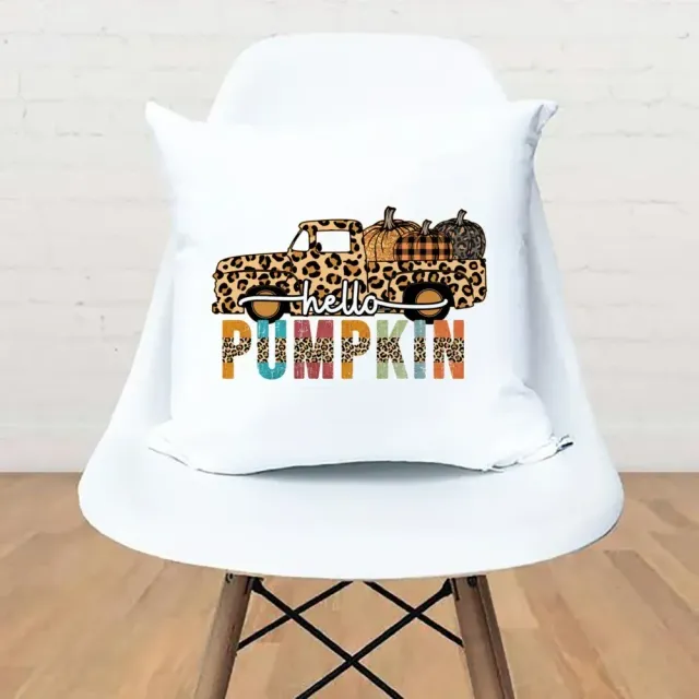 White pillowcase with printing car for home and party decorations for Thanksgiving