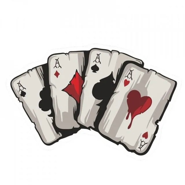 Sticker for car playing cards