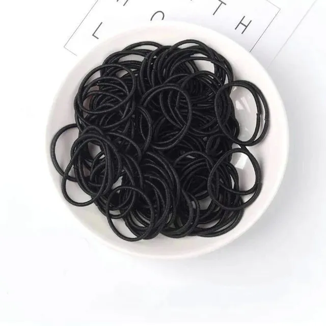 100pcs Cute elastic polyester hair rubber bands for children and girls - Colorful hair accessories