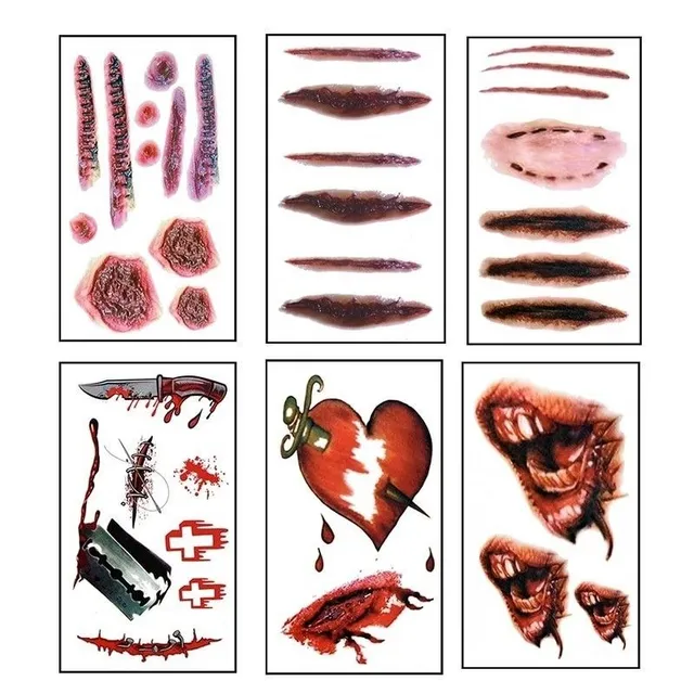 Set of Halloween Sticking Tattoo 6 pcs