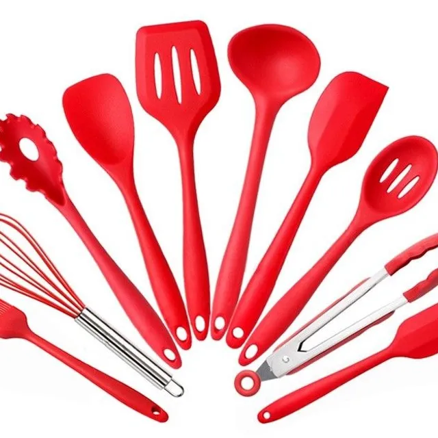 Ensemble d'ustensiles de cuisine en silicone - 10 pièces