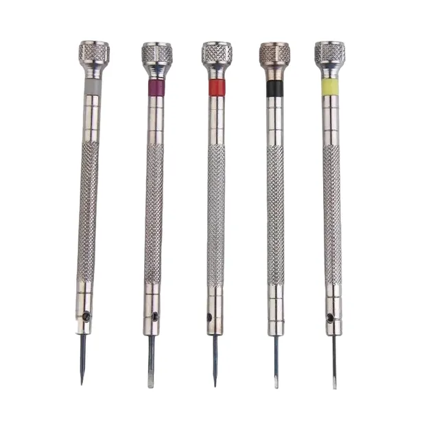 Set de tournevis pour réparation de montres 5 pcs 0,8 - 1,6 mm Outils de précision Professionnel pour réparation de montres