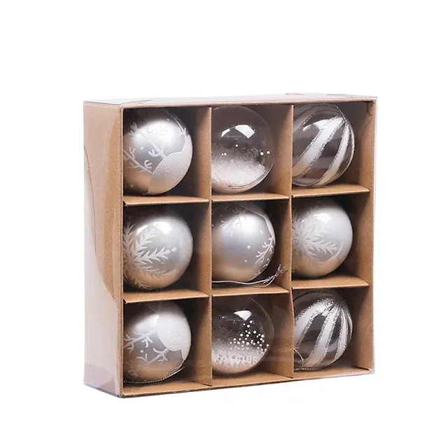 Ensemble de boules en plastique 6 cm 9 pcs