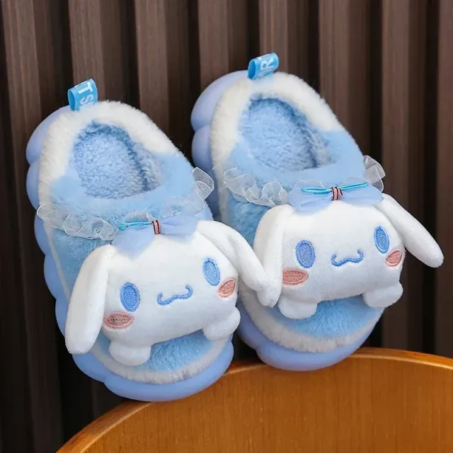 Kids cute slippers at home, soft and slippery